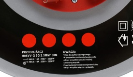 Prelungitor electric pe tambur KraftDele KD4022, 50 m, 4 prize 230 V cu împământare, cablu 3x2,5 mm, pentru grădină și atelier - Img 9