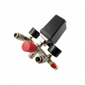 Presostat compresor aer cu supapa si regulator de presiune cu cuple rapide 20A 230V 3-12 bari B-AC013F - Img 3