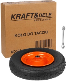Roată pentru roabă 16 inch KraftDele KD508 cu ax și piulițe, anvelopă 4.80/4.00-8, rulare lină pentru grădină și construcții - Img 2