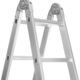 Scară multifuncțională din aluminiu KraftDele KD4071 4x4 cu platformă de lucru, înălțime maximă 460 cm - Img 4