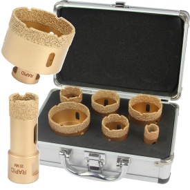Set carote diamantate pentru granit Mar-Pol M22592, filet M14, 20-60 mm, 6 piese pentru găurire în materiale dure