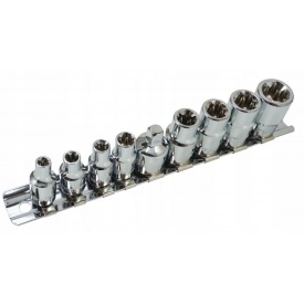 Set chei TORX 1/4 - 3/8" E5-E16 9 elemente VERKE V39110