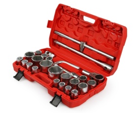 Set chei tubulare hexagonale Mar-Pol 3/4" și 1", 26 piese, 21-65 mm, pentru lucrări mecanice și service greu