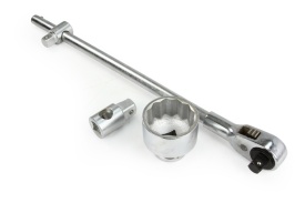 Set chei tubulare Mar-Pol 26 piese, 3/4 inch și 1 inch, 12 muchii, 21-65 mm, cu clichet, prelungitoare și valiză - Img 9