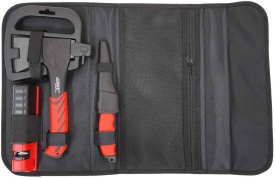 Set de supraviețuire 4 piese MaxRom cu topor, cuțit universal, ascuțitoare și husă pentru camping, drumeții și activități outdoor - Img 2
