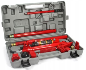 Set expandor hidraulic auto 10T Mar-Pol M80410, cu pompă, cilindru, accesorii și valiză pentru tinichigerie și redresare