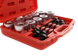 Set extractor bucșe brațe suspensie KraftDele KD10517, cu adaptoare și prese cu șurub, în valiză pentru service auto - Img 6