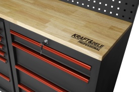 Set mobilier atelier profesional KraftDele KD5860 – banc de lucru cu dulapuri, panou perforat și sertare, 260 cm - Img 11