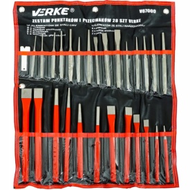 Set profesional 28 piese dălți, punctatoare și dornuri MaxRom, cu husă pentru atelier, service auto și lucrări de precizie - Img 10