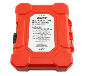 Set profesional biți VERKE 36 piese, 35 biți 25 mm din oțel crom-vanadiu S2 cu adaptor magnetic rapid - Img 3