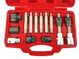 Set profesional chei pentru alternatoare VERKE, 13 piese, pentru montaj și demontaj alternatoare Bosch și Magneti Marelli - Img 5