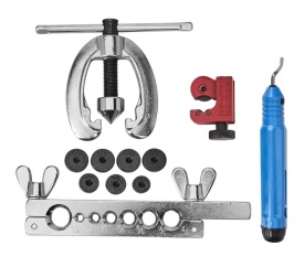 Set profesional KraftDele KD10445 pentru evazarea și prelucrarea conductelor de frână din cupru și aluminiu, 11 piese - Img 4