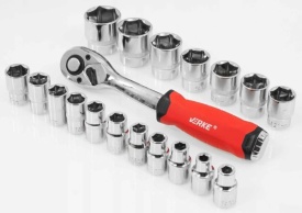 Set tubulare 1/2 cu clichet 72 dinți, 19 piese, oțel CR-V, 8-32 mm, MaxRom pentru service și lucrări mecanice - Img 11
