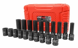 Set tubulare de impact 1/2 inch MaxRom, lungi și scurte, 20 piese, 10-19 mm, oțel crom-molibden pentru service și vulcanizare - Img 10
