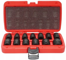 Set tubulare de impact scurte 1/2 inch, 13 piese, 10-24 mm, oțel CR-MO, în valiză, MaxRom VERKE Premium Line - Img 2