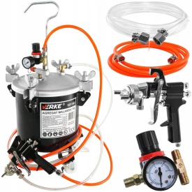 Sistem pneumatic de vopsire cu rezervor sub presiune 10L și pistol de pulverizare VERKE pentru vopsele, lacuri, adezivi și emulsii - Img 2