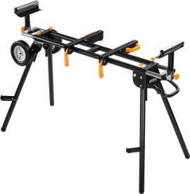 Suport profesional pentru ferăstrău staționar Kraft&Dele KD11873 – Extensibil 216 cm, Picioare pliabile, Role de ghidare și Roți de transport