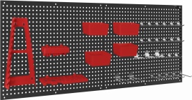 Tablă metalică perforată pentru scule KraftDele KD11897, 112x45 cm, cu 32 accesorii pentru organizare atelier și garaj - Img 2