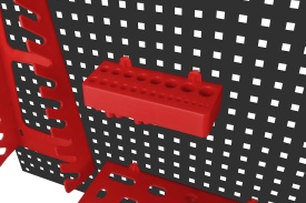 Tablă metalică perforată pentru scule KraftDele KD11897, 112x45 cm, cu 32 accesorii pentru organizare atelier și garaj - Img 12