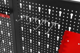 Tablică metalică perforată pentru scule KraftDele KD11896, montaj pe perete, 80 x 60 cm, cu suporturi și cârlige incluse - Img 10