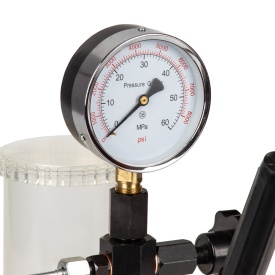 Tester pentru capete de injectoare diesel Mar-Pol M57686, 0-600 bar, cu manometru, rezervor și 2 adaptoare - Img 2