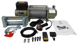 Troliu electric 12V 16800 lbs Spider Winch M80821 – troliu profesional auto, cablu oțel 28 m, pentru platformă auto și off-road