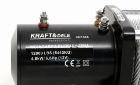 Troliu electric auto 12V KraftDele KD1565, 12000 lbs / 5443 kg, cu cablu de oțel, telecomandă și husă - Img 7