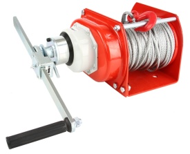 Troliu manual cu sufă 500kg MAR-POL M80745 – lungime cablu 40m, diametru 6.3mm, cârlig cu siguranță - Img 4