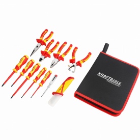 Trusă de scule izolate pentru electricieni KraftDele KD5970 – 11 piese, Protecție 1000V VDE, Oțel CrV, Husă inclusă - Img 2