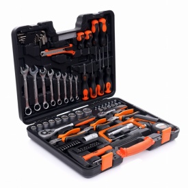 Trusă de scule KraftDele KD10466, 89 piese, cu valiză de transport, chei, tubulare, biți, clești și accesorii