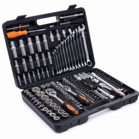 Trusă de scule KraftDele KD10470, 219 piese, cu chei tubulare, biți și accesorii, în valiză pentru atelier și garaj - Img 2