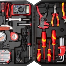 Trusă de scule KraftDele KD5979, 68 piese în valiză, cu unelte pentru electrică, electronică, atelier și reparații diverse - Img 3