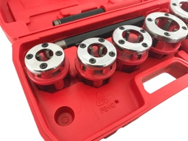 Trusă manuală de filetat țevi 3/8–1 1/4 inch, 5 piese, cu clichet și capete interschimbabile MaxRom - Img 6