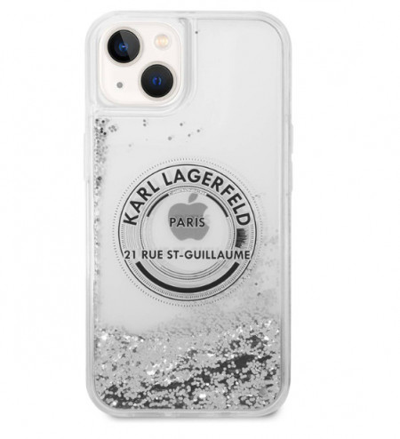 Futrola Karl Lagerfeld Liquid Glitter RSG Hard za Iphone 14 srebrna