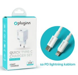 Punjac za iPhone Pluginn PI-D73-25w, PD 3.0, PPS, 25W sa PD iPhone lightning kablom