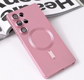 Futrola Magsafe Chrome za Samsung Galaxy S25 Ultra roze