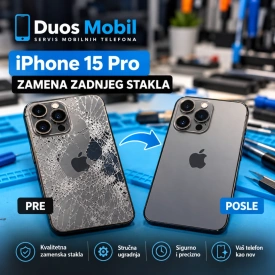 Zamena zadnjeg stakla za iPhone 15 Pro