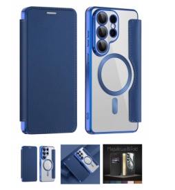 Futrola Magsafe Lux Bi Fold za Samsung Galaxy S26 Ultra plava