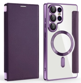 Futrola Magsafe Lux Bi Fold za Samsung Galaxy S25 Ultra ljubicasta