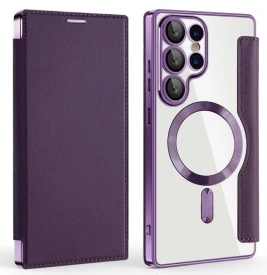 Futrola Magsafe Lux Bi Fold za Samsung Galaxy S25 Ultra ljubicasta