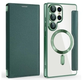 Futrola Magsafe Lux Bi Fold za Samsung Galaxy S25 Ultra zelena