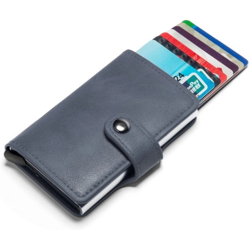 Портфейл iUni P2, RFID, слот за 6 карти, тъмно син