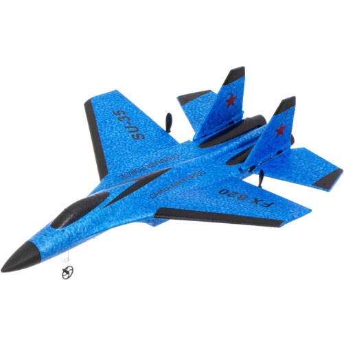 iUni FX820 изтребител с дистанционно управление, SU-35, жироскоп, удароустойчив, син