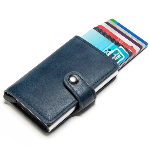 Портфейл iUni P2, RFID, слот за 6 карти, син