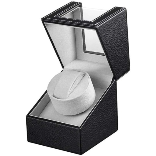 Кутия за Навиване на Часовници iUni, Watch Winder, Черно-Сива