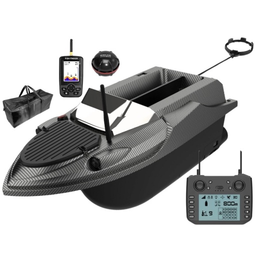 Лодка за риболовна стръв iUni V080, GPS, Търсач на риба, чанта за носене, 20000mAh, 800m, 15km/h, 2.4GHz дистанционно управление