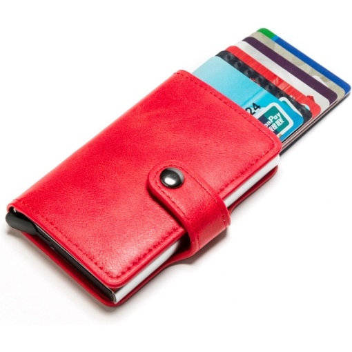 Портфейл iUni P2, RFID, слот за 6 карти, червен