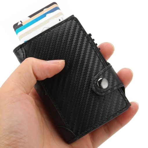 Портфейл iUni P4, RFID, слот за 9 карти, карбонов печат