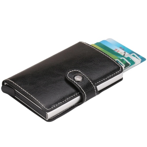 Портфейл RFID iUni P2, слот за 6 карти, черен
