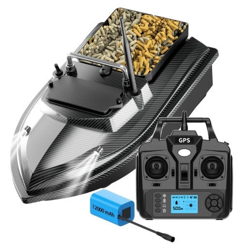 Лодка за риболовна стръв iUni V060, GPS, 12000mAh, 500m, 2kg, 10km/h, 2.4GHz дистанционно управление